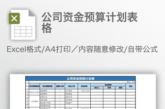 公司资金预算计划表格